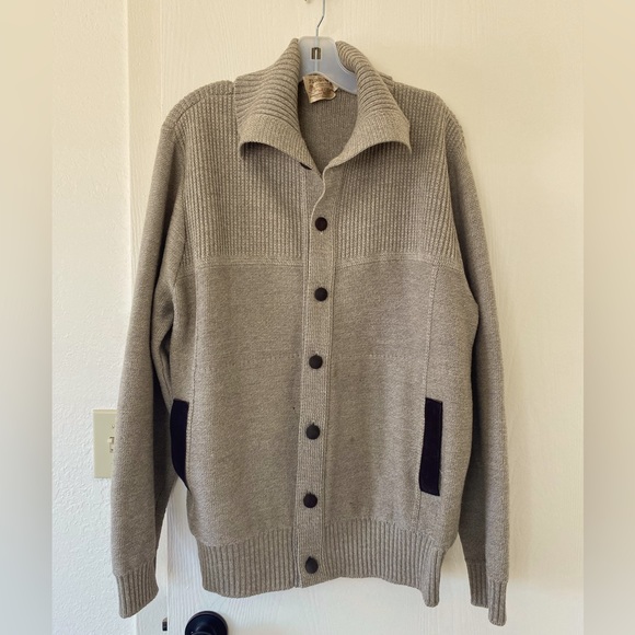 Tundra Other - TUNDRA Vintage Wool Button Down  Sweater Professor Cardigan Elbow Patch Pocket